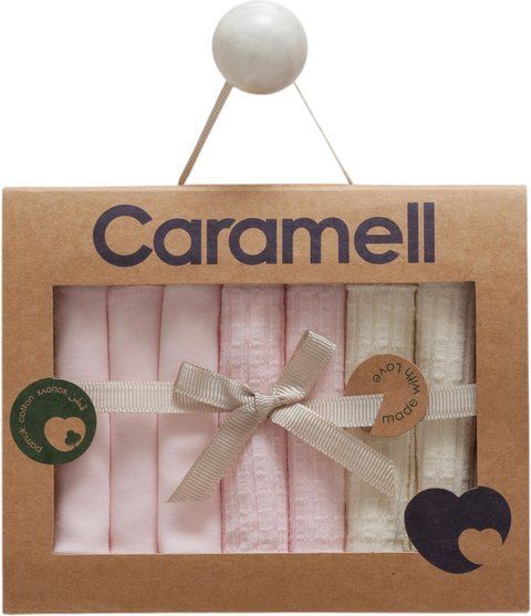 Комплект бавовняних хустинок Caramell Soft Colour 7шт. рожевий MND1597-r фото