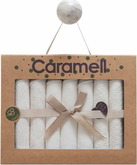 Комплект бавовняних хустинок Caramell Tiny Lace 7шт. білий MND1894-w фото