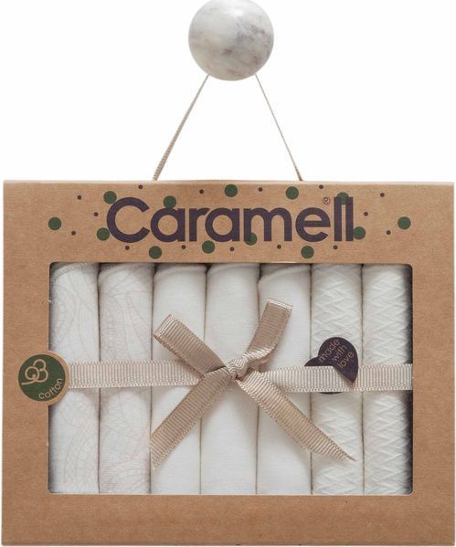Комплект бавовняних хустинок Caramell Tiny Lace 7шт. білий MND1894-w фото